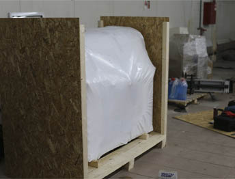 Фото Упаковка оборудования в термоусадочную пленку и изготовление жесткой глухой обрешетки #117